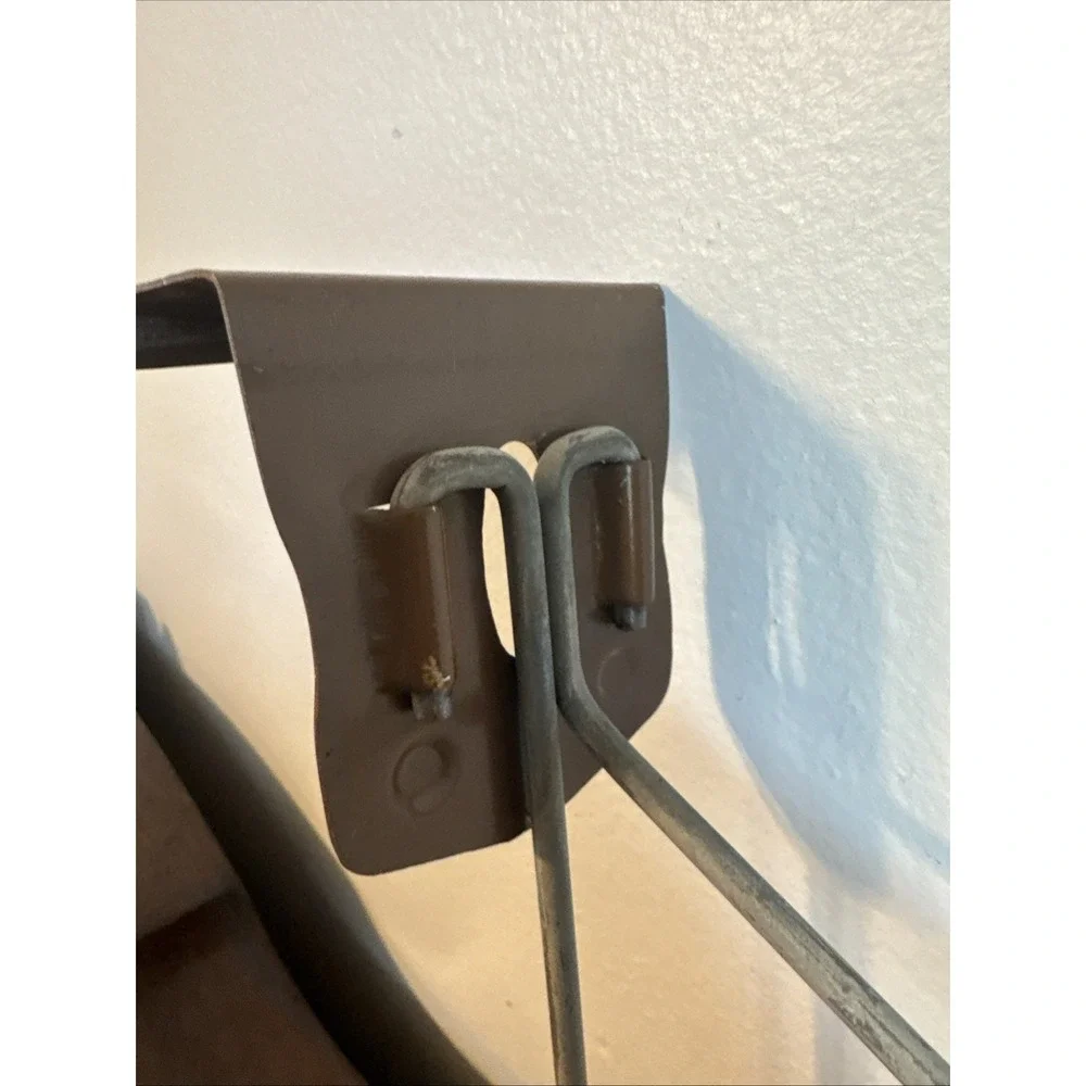 2- Vintage Over The Door Hanger Curved Straight Retro Metal